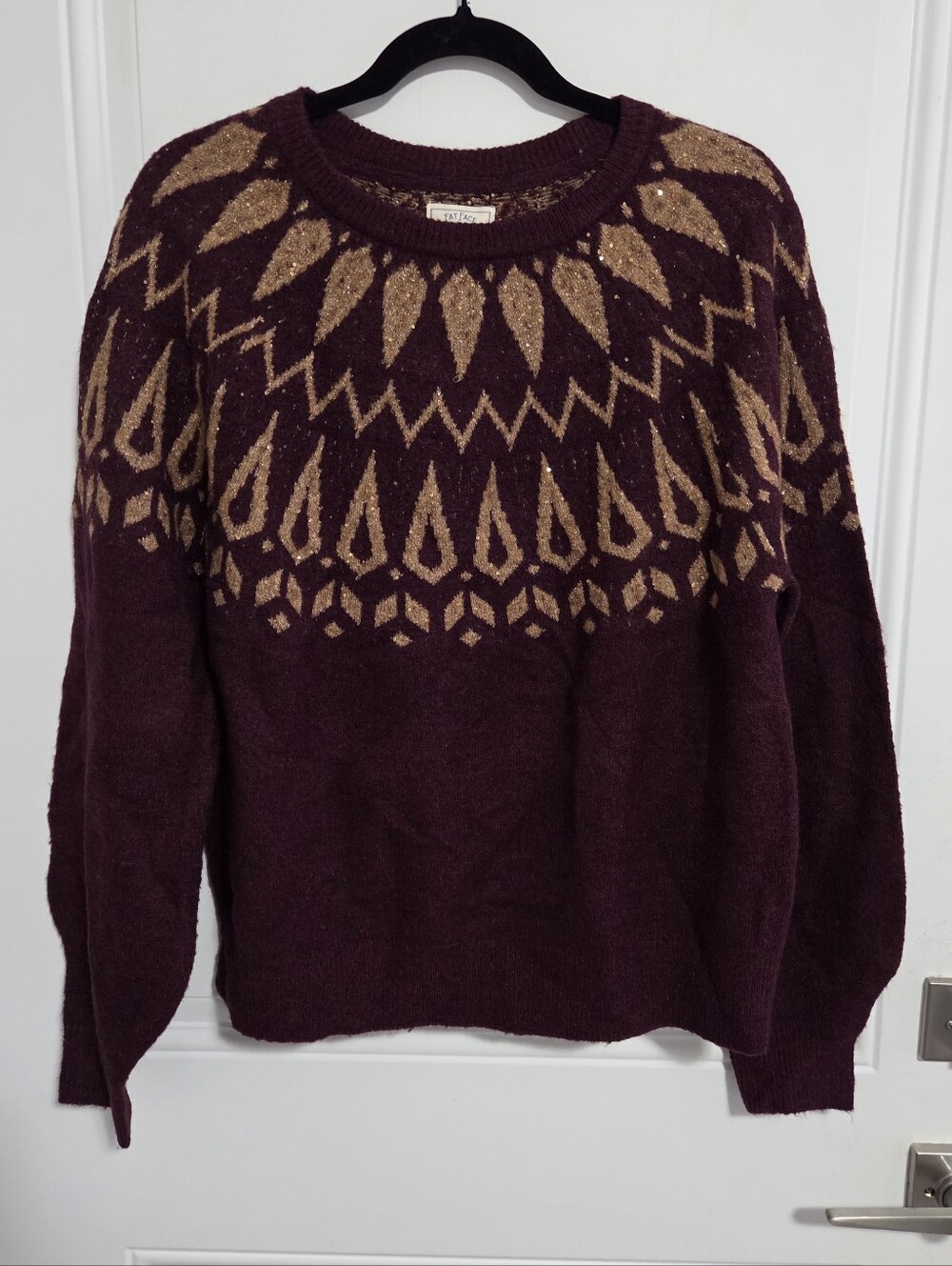 NWT - Fat Face Women's Wool Blended FairIsle Sparkly Sweater - US 12/L